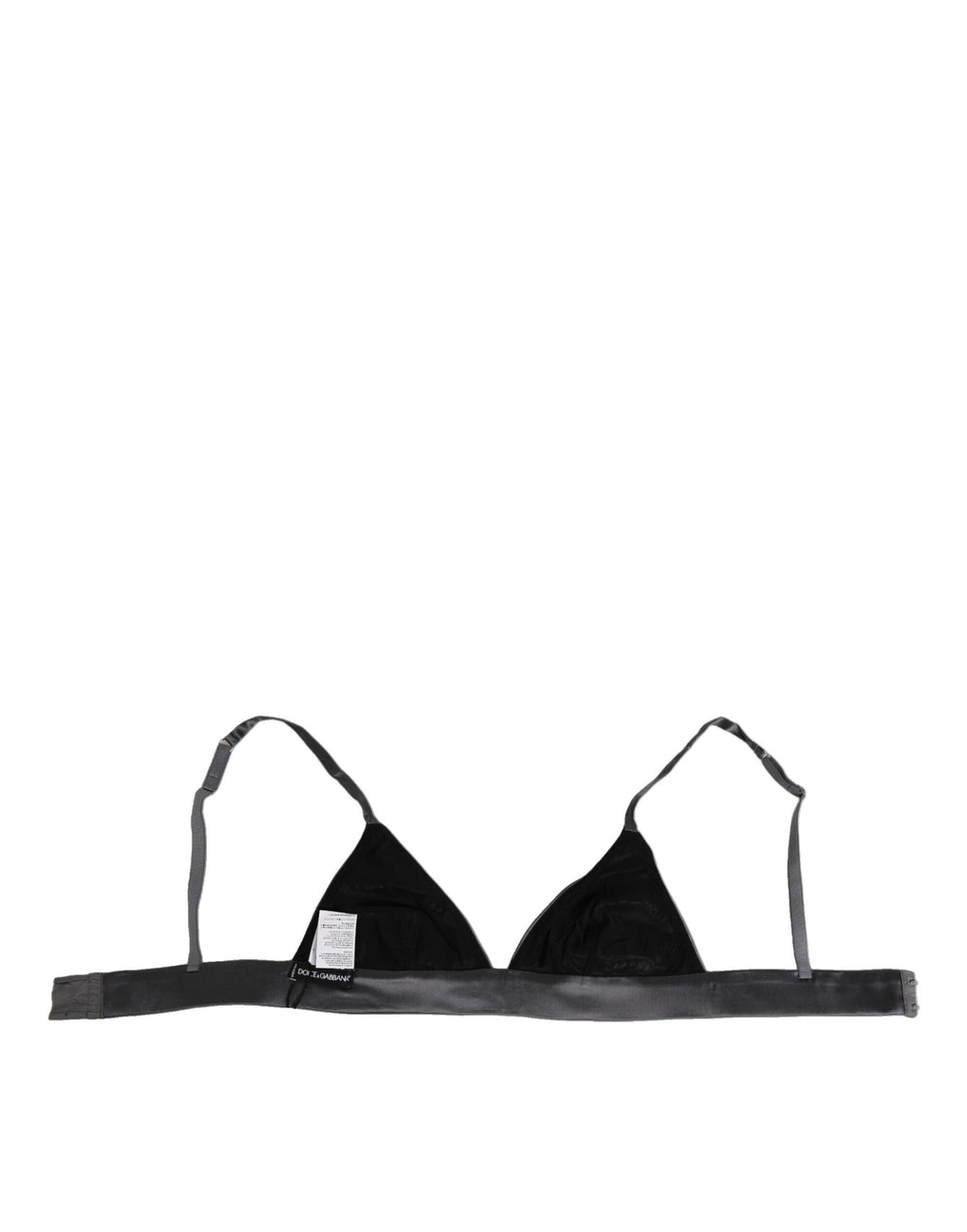 Dolce &amp; Gabbana – Triangel-Unterhose aus schwarzem Seidensatin mit weichen Körbchen