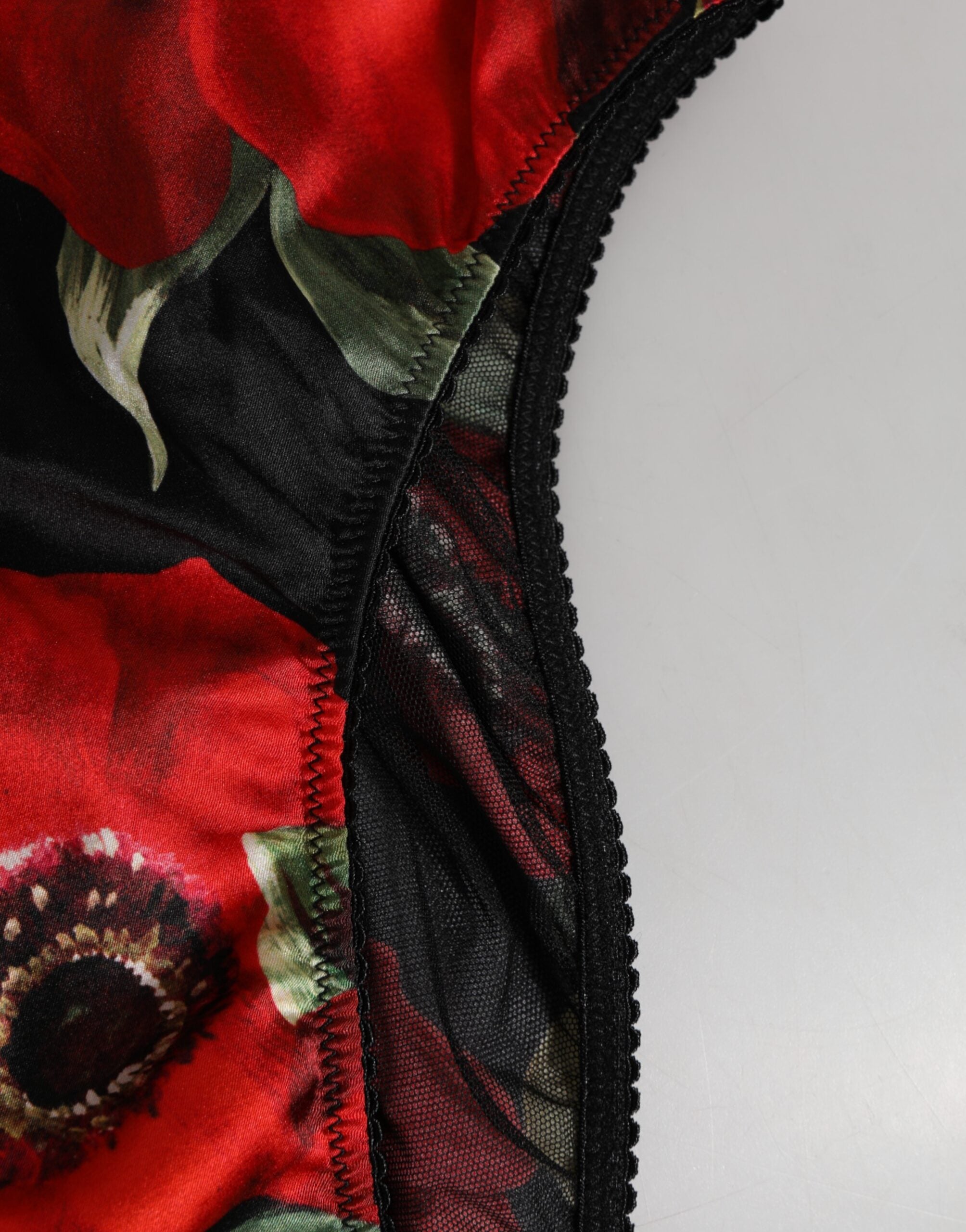 Dolce &amp; Gabbana – Schwarze Höschen mit hohem Bund und Blumenmuster