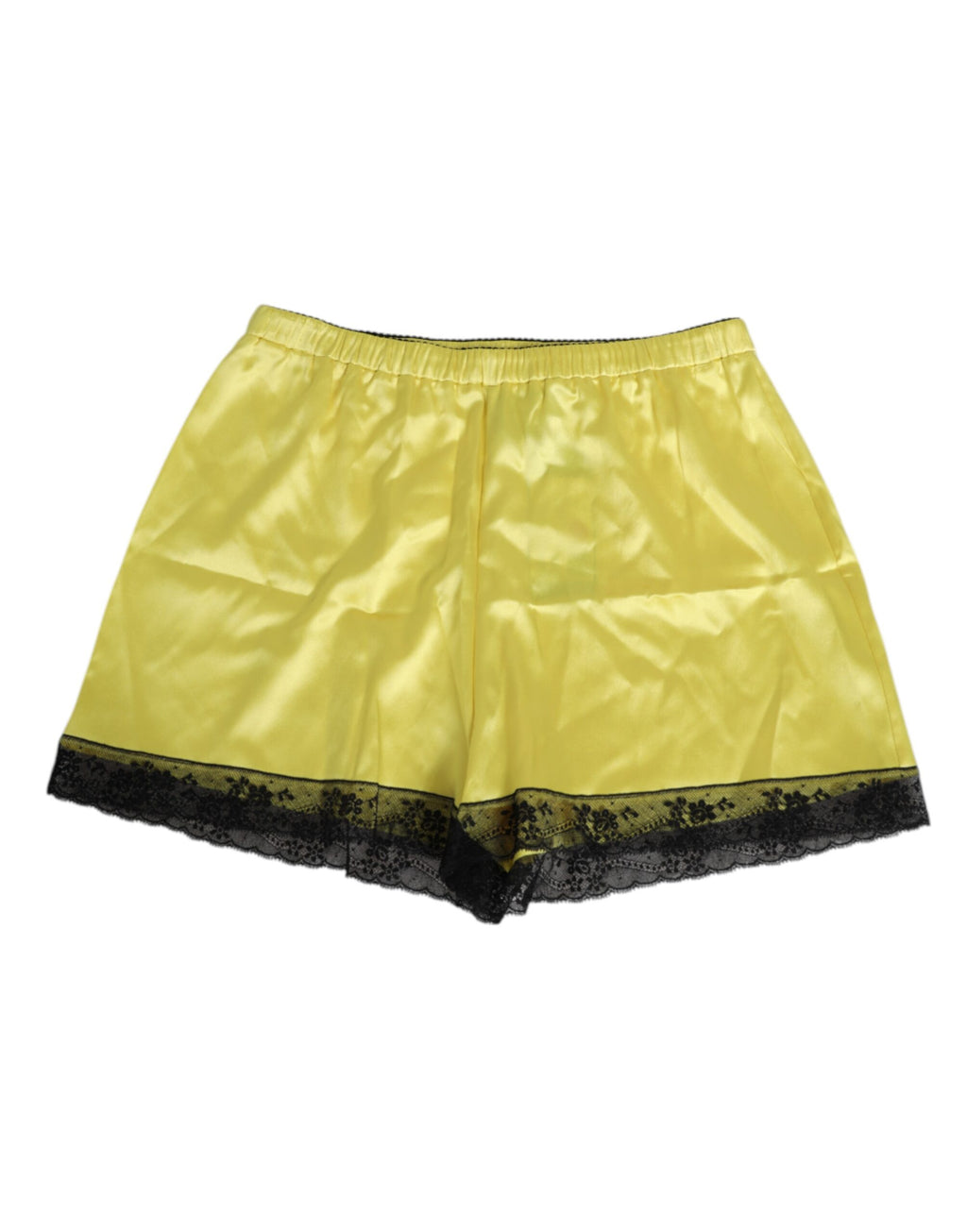 Dolce &amp; Gabbana – Gelbe Satin-Seiden-Unterhosen mit mittlerer Taille