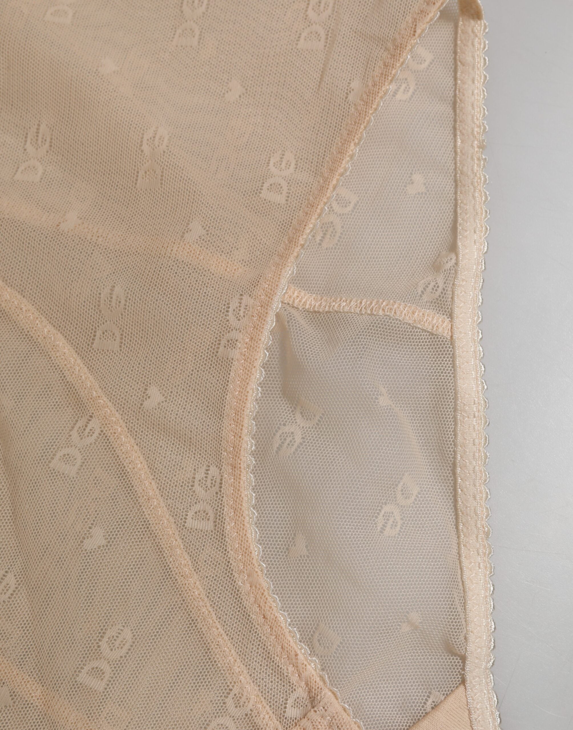 Dolce &amp; Gabbana – Beigefarbene Nylon-Höschenunterwäsche mit hoher Taille