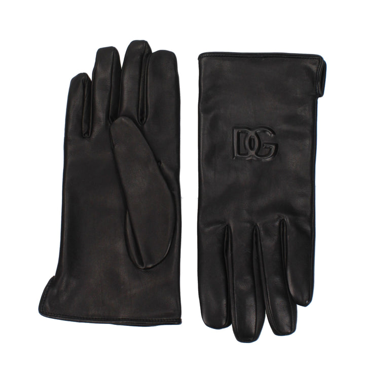 Dolce & Gabbana Black Leather Gloves