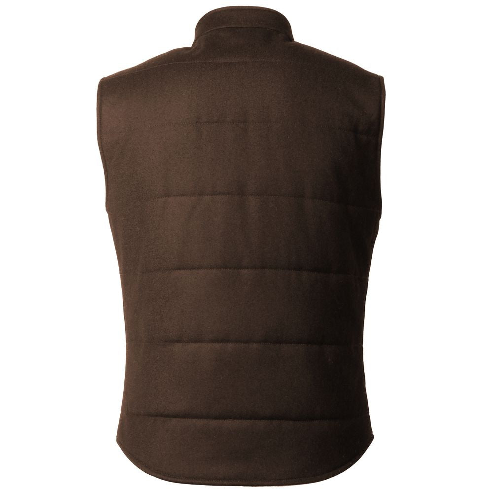 Braune, ärmellose Wolljacke, Made in Italy