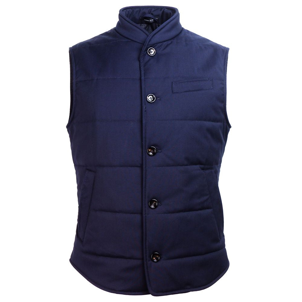 Made in Italy Blaue Wollweste für Herren