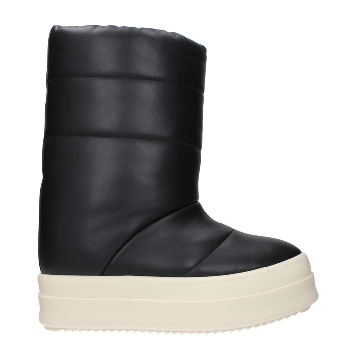 Rick Owens Black Leather Ankle Boots