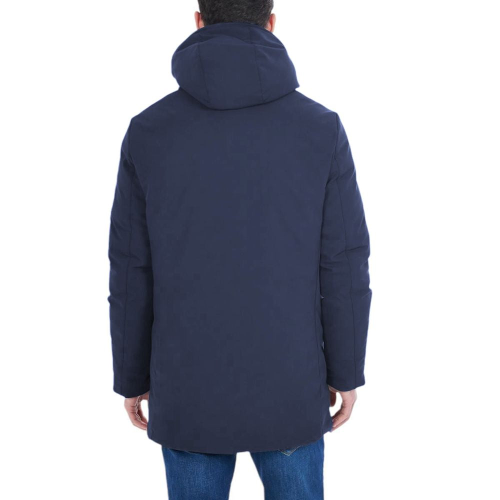 Yes Zee Blue Nylon Jackets & Coat