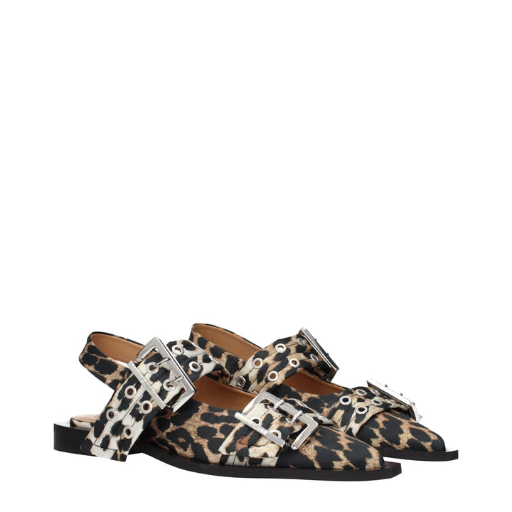 Ganni Brown Fabric Sandals
