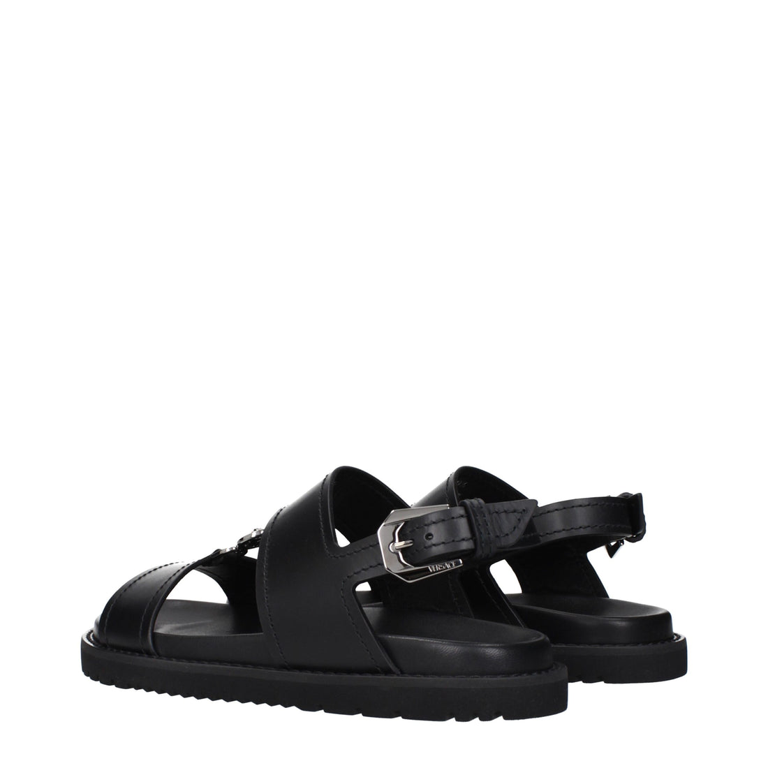 Versace Black Leather Sandals