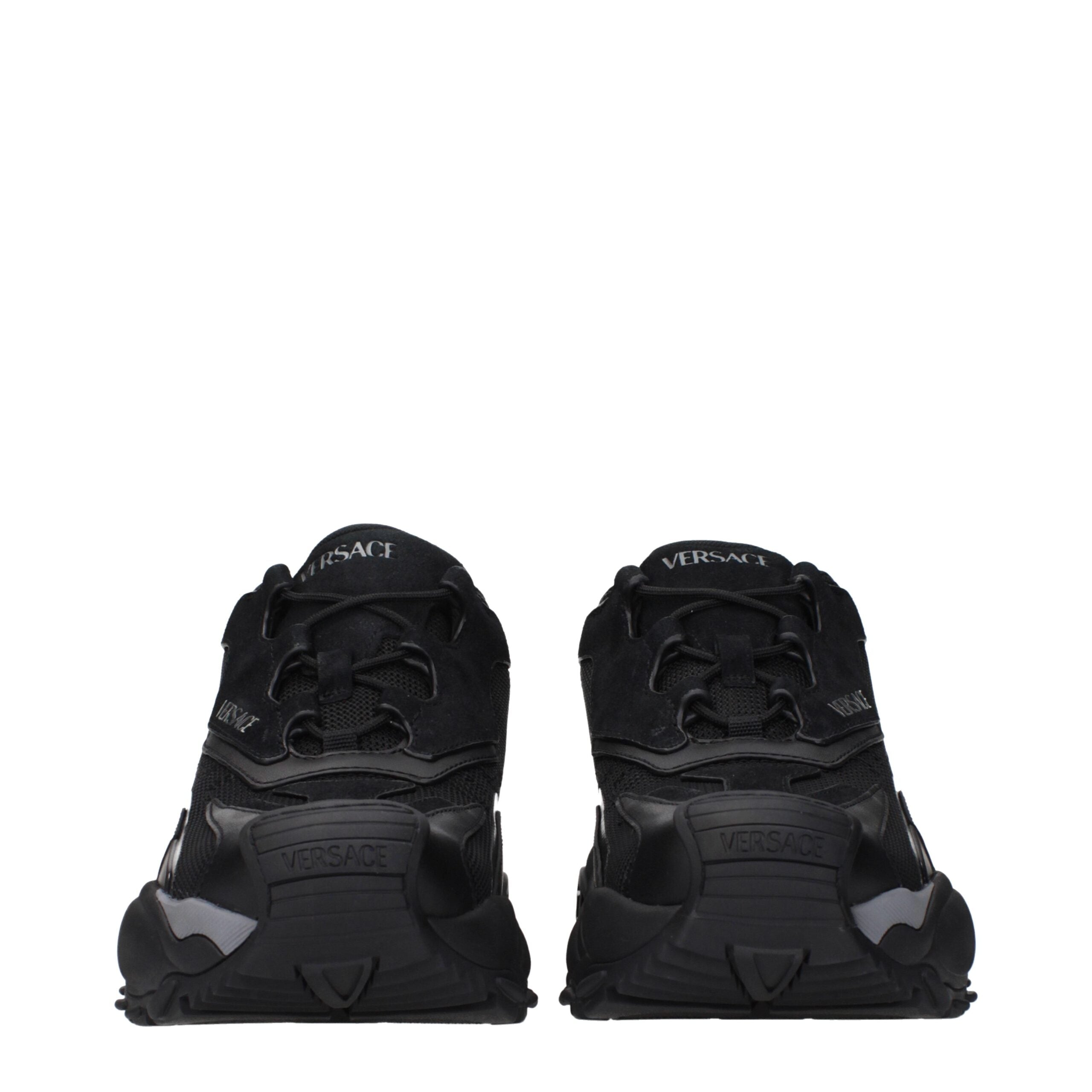 Versace Black Fabric Athletic Sneakers