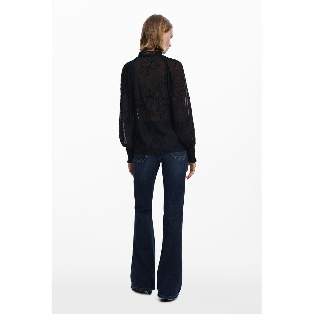 Desigual Schwarze Polyester-Damenbluse