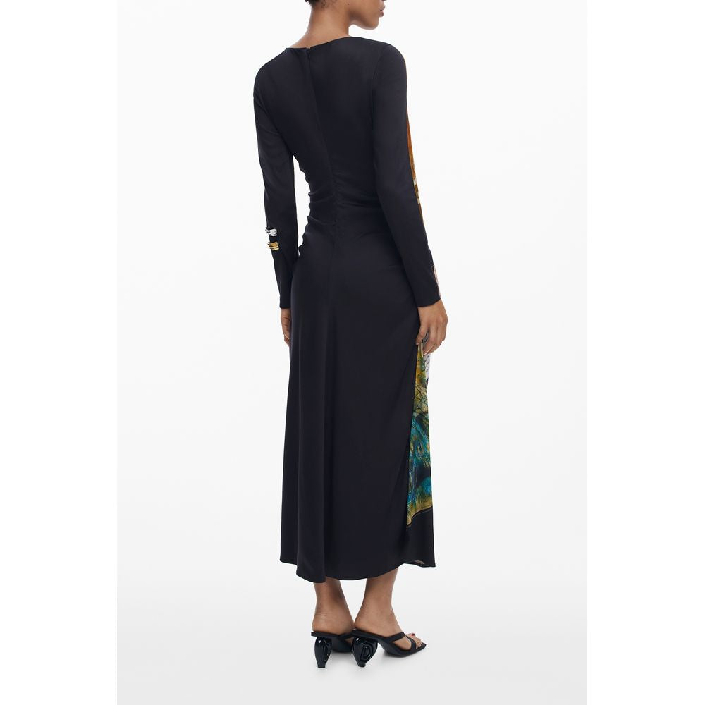 Desigual Schwarzes Viskose-Damenkleid
