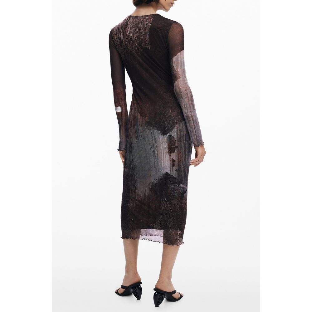 Desigual Braunes Polyester-Damenkleid