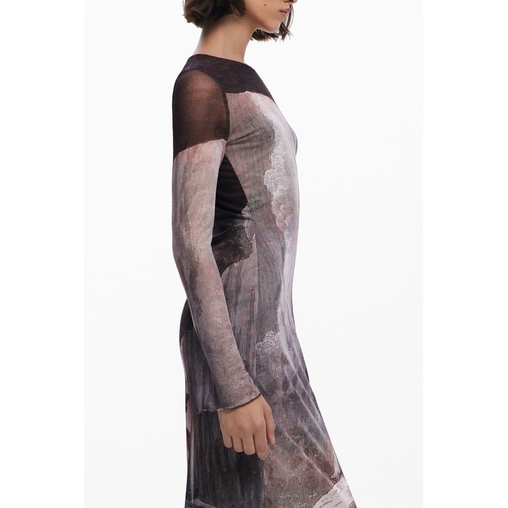 Desigual Braunes Polyester-Damenkleid