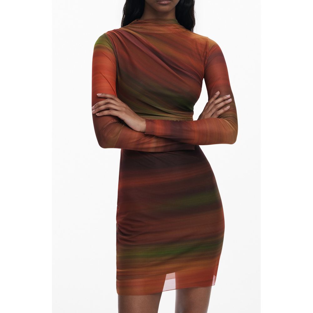 Desigual Orange Polyester Damenkleid