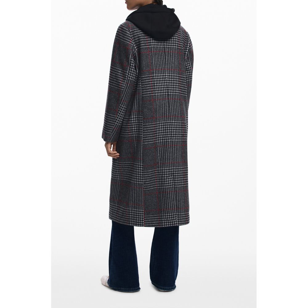 Desigual Grauer Wollmantel für Damen