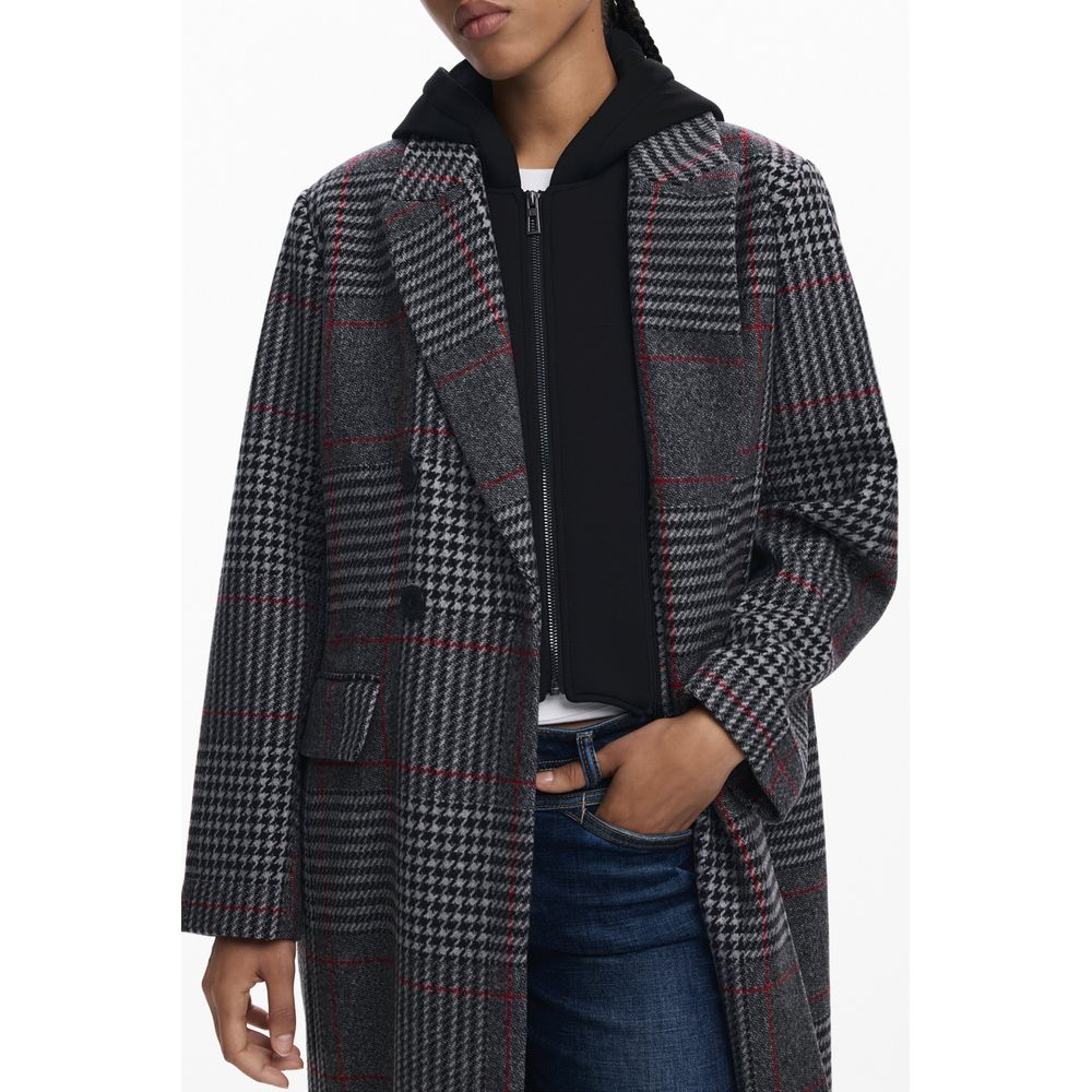 Desigual Grauer Wollmantel für Damen