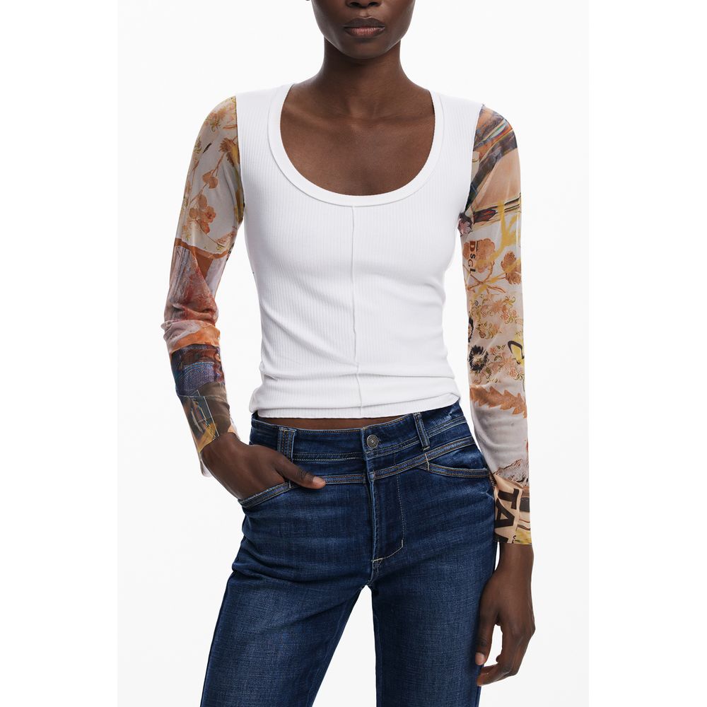 Desigual Weißer Polyester Damenpullover