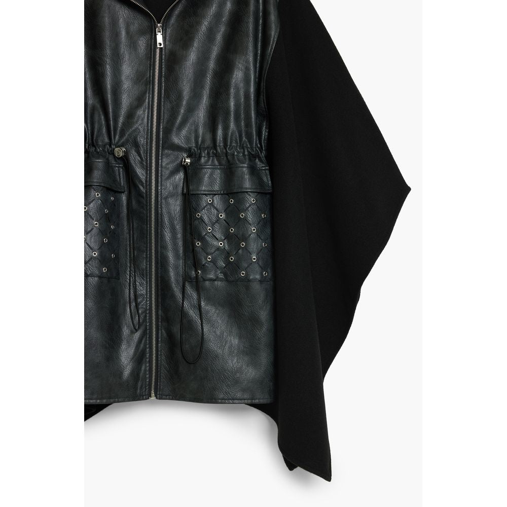 Desigual Schwarzer Polyester-Poncho für Damen