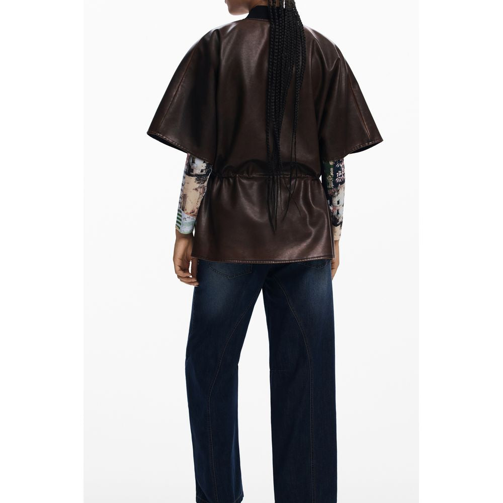 Desigual Brauner Polyethylen-Poncho für Damen