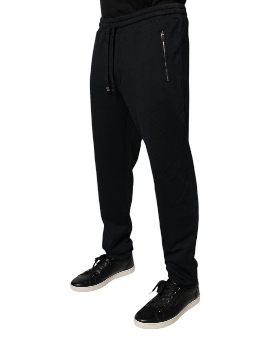 Dolce & Gabbana Black Cotton Men Jogger Sweatpants Pants