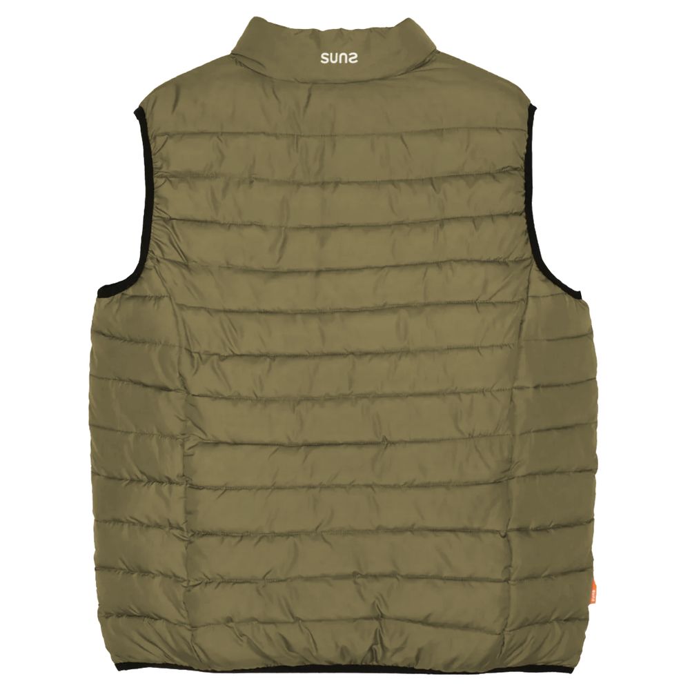Suns Green Polyester Sleveless Jacket