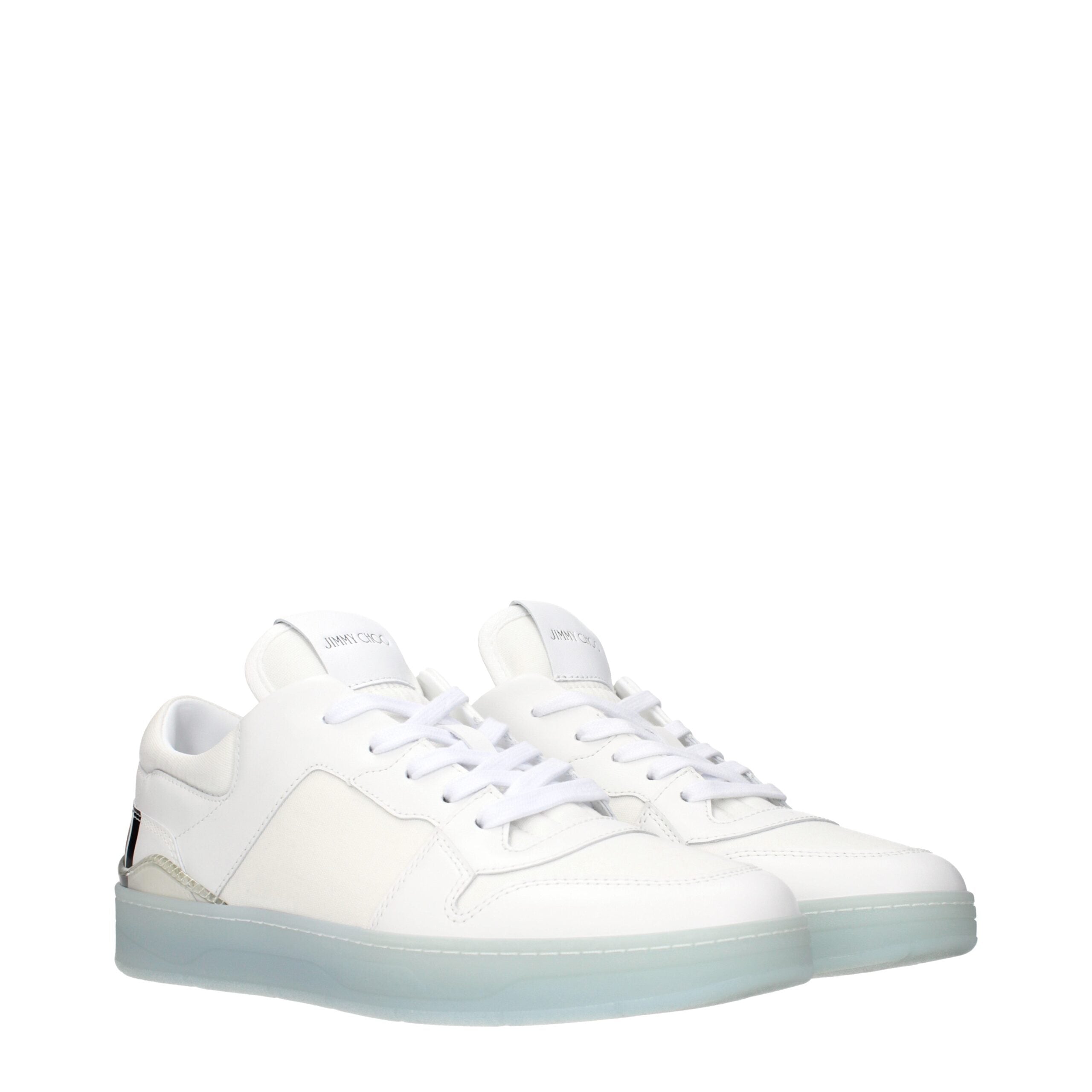Jimmy Choo White Leather Low Top Sneakers