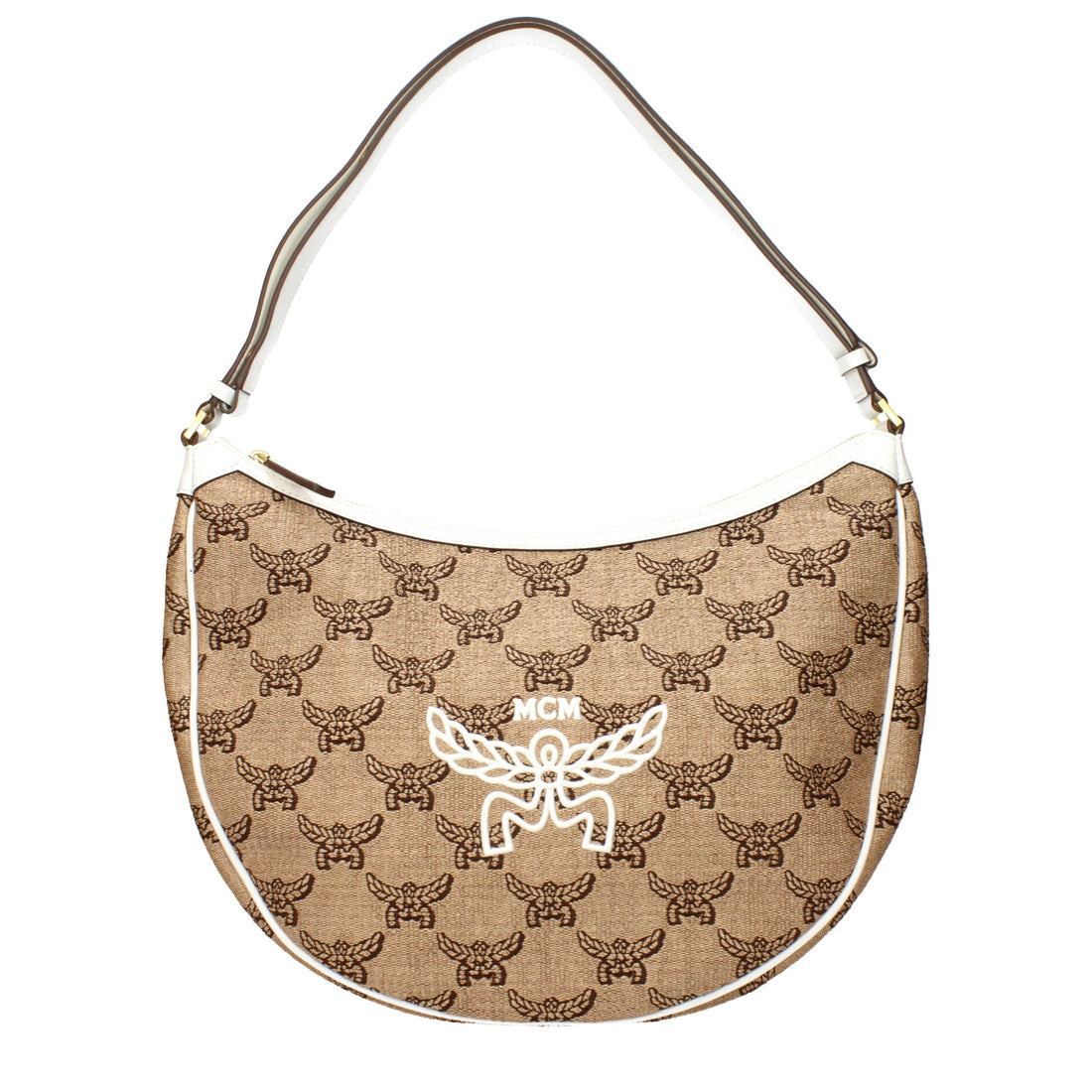 MCM Beige Raffia Shoulder Bag