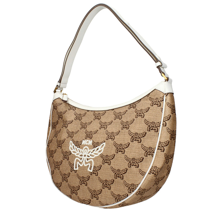 MCM Beige Raffia Shoulder Bag