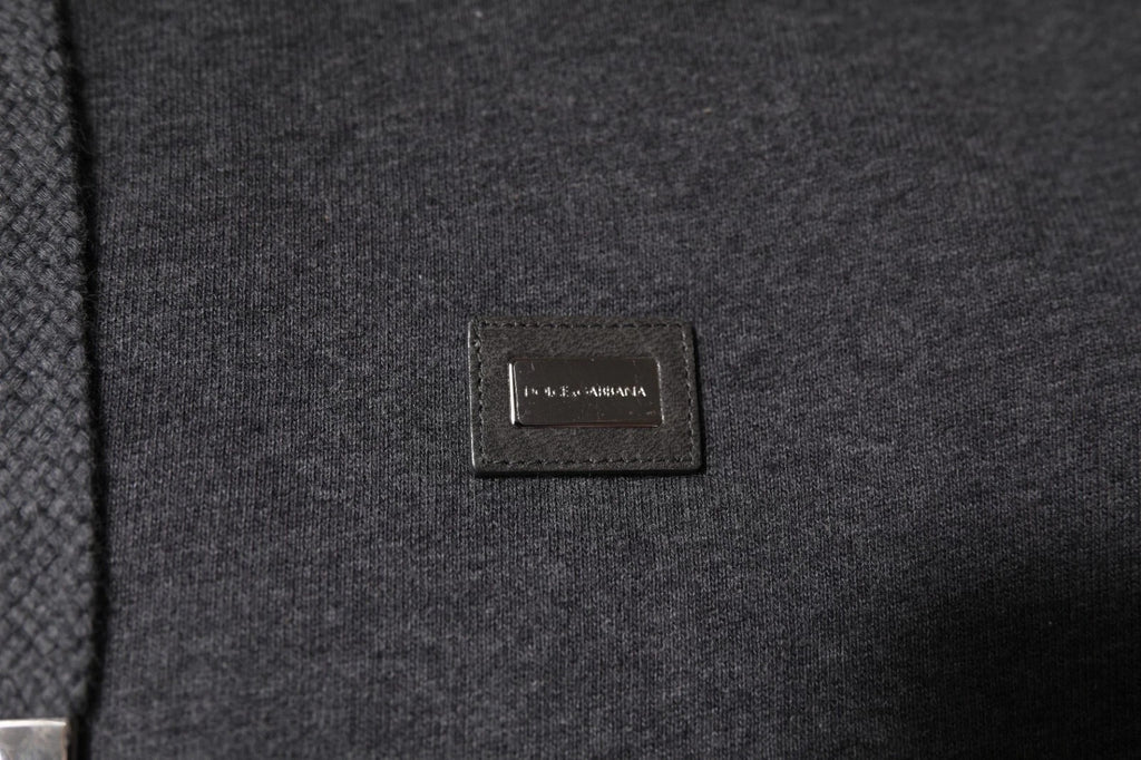 Dolce & Gabbana Gray Logo Full Zip Hooded Sweatshirt Sweater