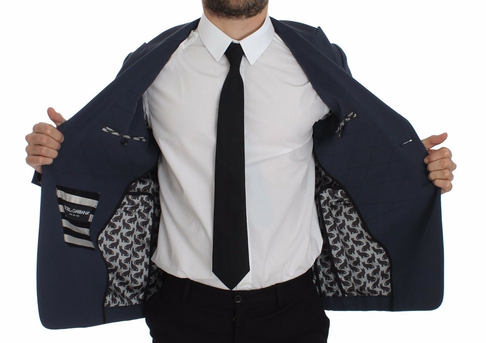 Dolce &amp; Gabbana Elegante blaue Blazerjacke aus Baumwollstretch