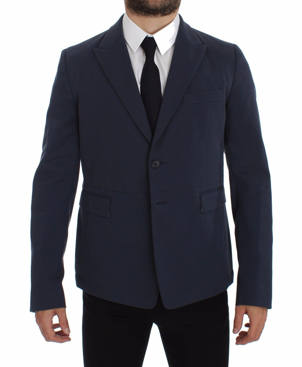 Dolce &amp; Gabbana Elegante blaue Blazerjacke aus Baumwollstretch