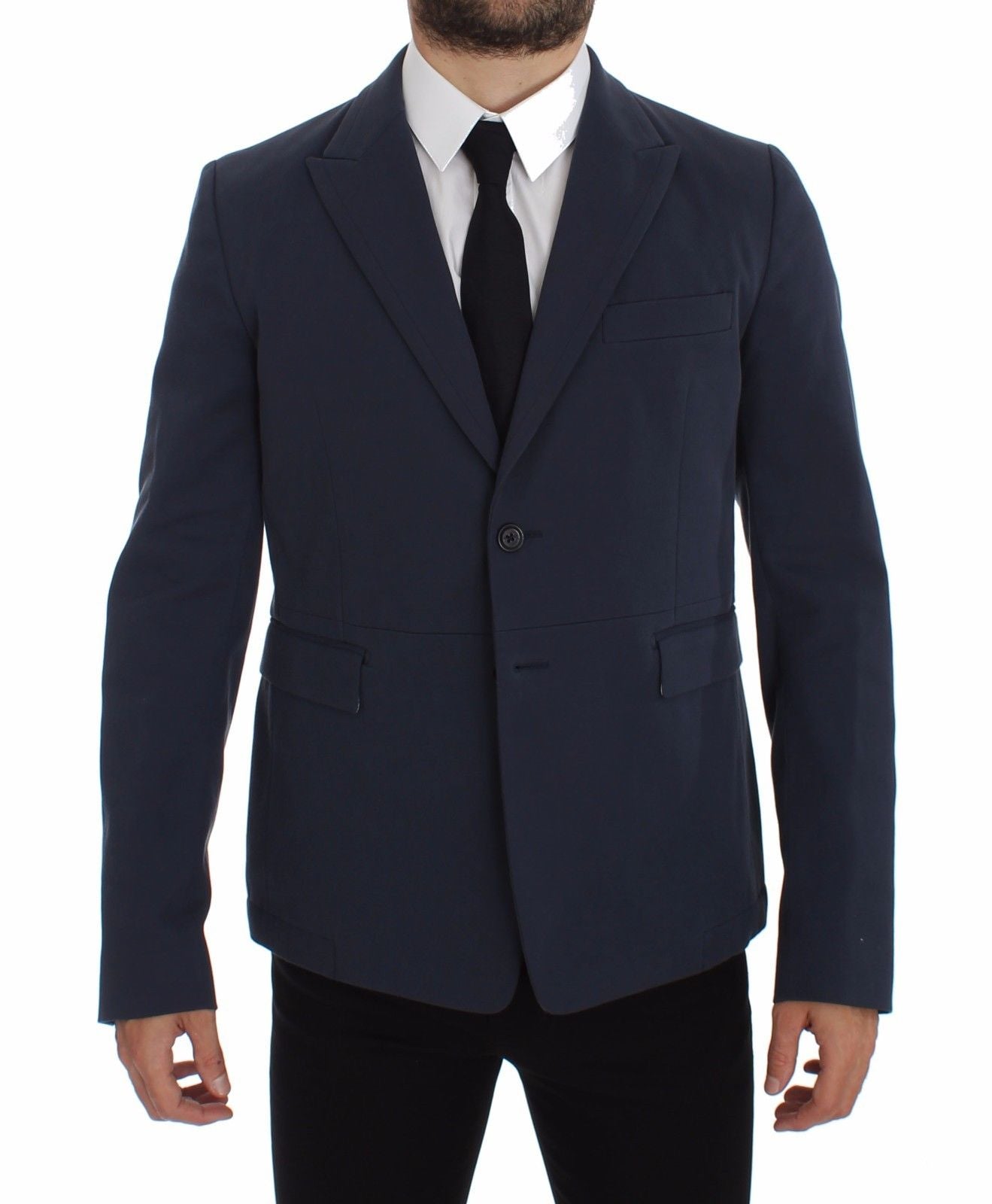 Dolce &amp; Gabbana Elegante blaue Blazerjacke aus Baumwollstretch