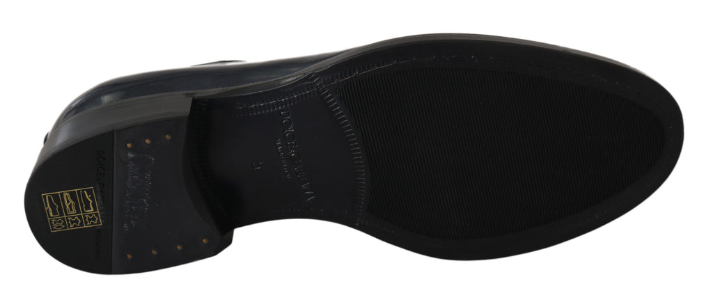 Dolce &amp; Gabbana Elegante Derby-Abendschuhe aus blauem Leder