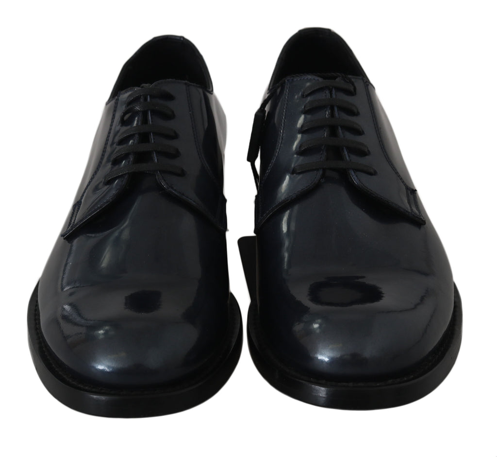 Dolce &amp; Gabbana Elegante Derby-Abendschuhe aus blauem Leder
