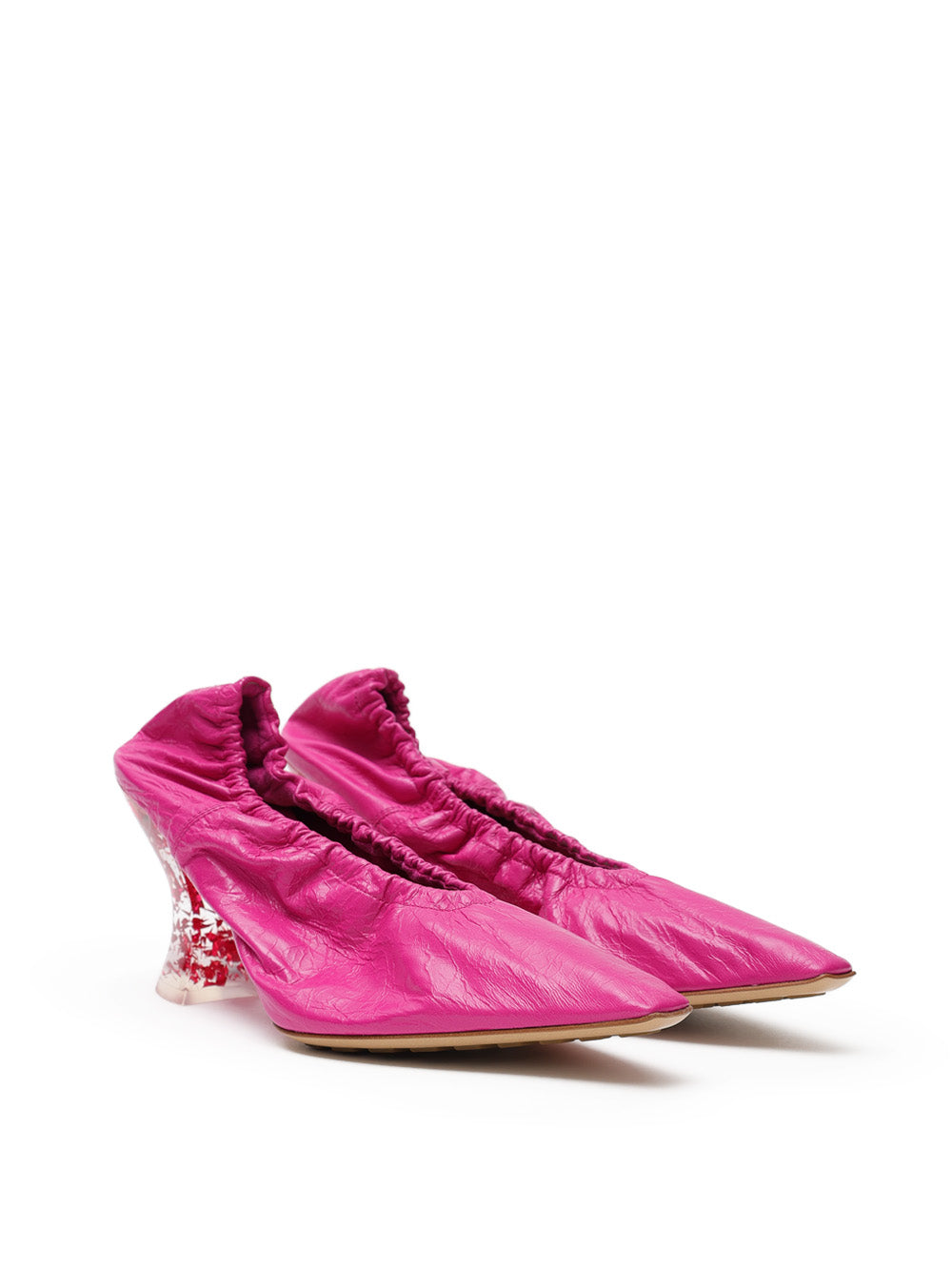 Bottega Veneta Almond Pump in Fuchsia Leather