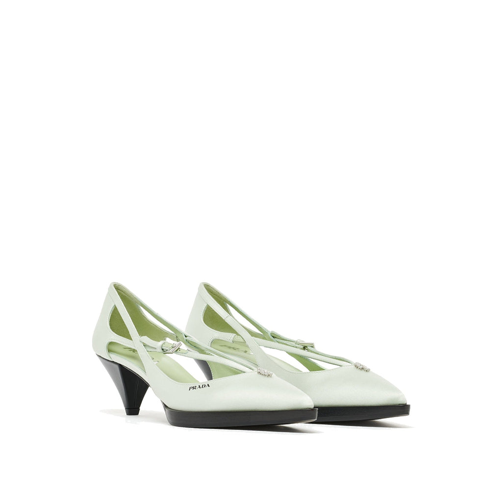 Prada Cut-Out Satin Pumps
