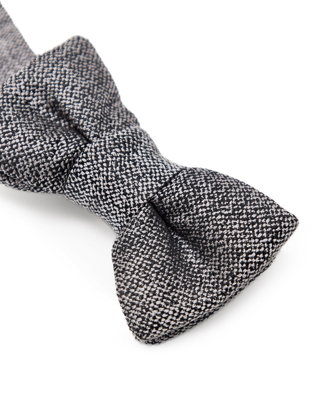 Tom Ford Gray/Black Knitwear-Effect Silk Bow Tie