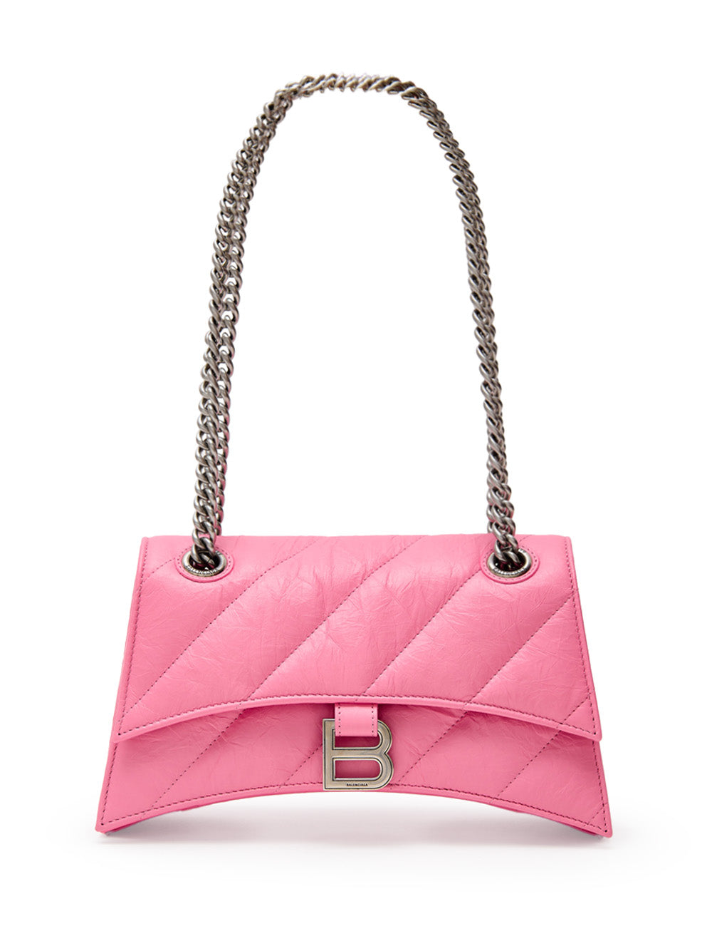 Balenciaga Crush Shoulder Bag with Silver Chain
