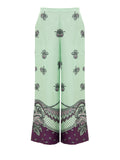 Gucci Aqua and Violet Silk Floral Palazzo Trousers Verde acqua – Siebentaschen