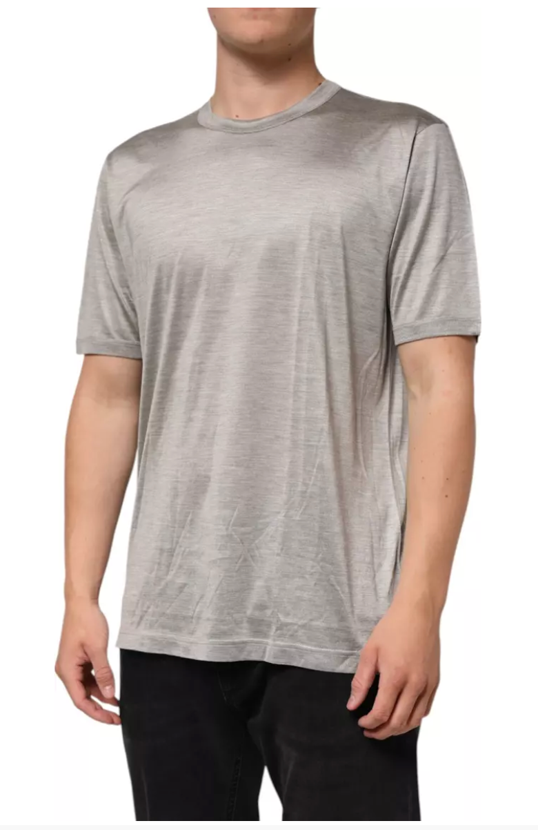 Dolce & Gabbana Beige Hazelnut Silk Shortsleeve Shirt T-shirt – Siebentaschen