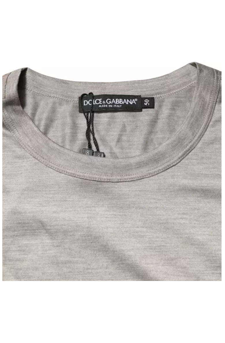 Dolce & Gabbana Beige Hazelnut Silk Shortsleeve Shirt T-shirt – Siebentaschen