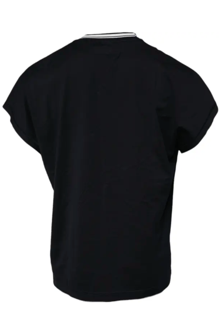 Dolce & Gabbana Dark Blue Logo Crown Cotton Crew Neck T-shirt – Siebentaschen