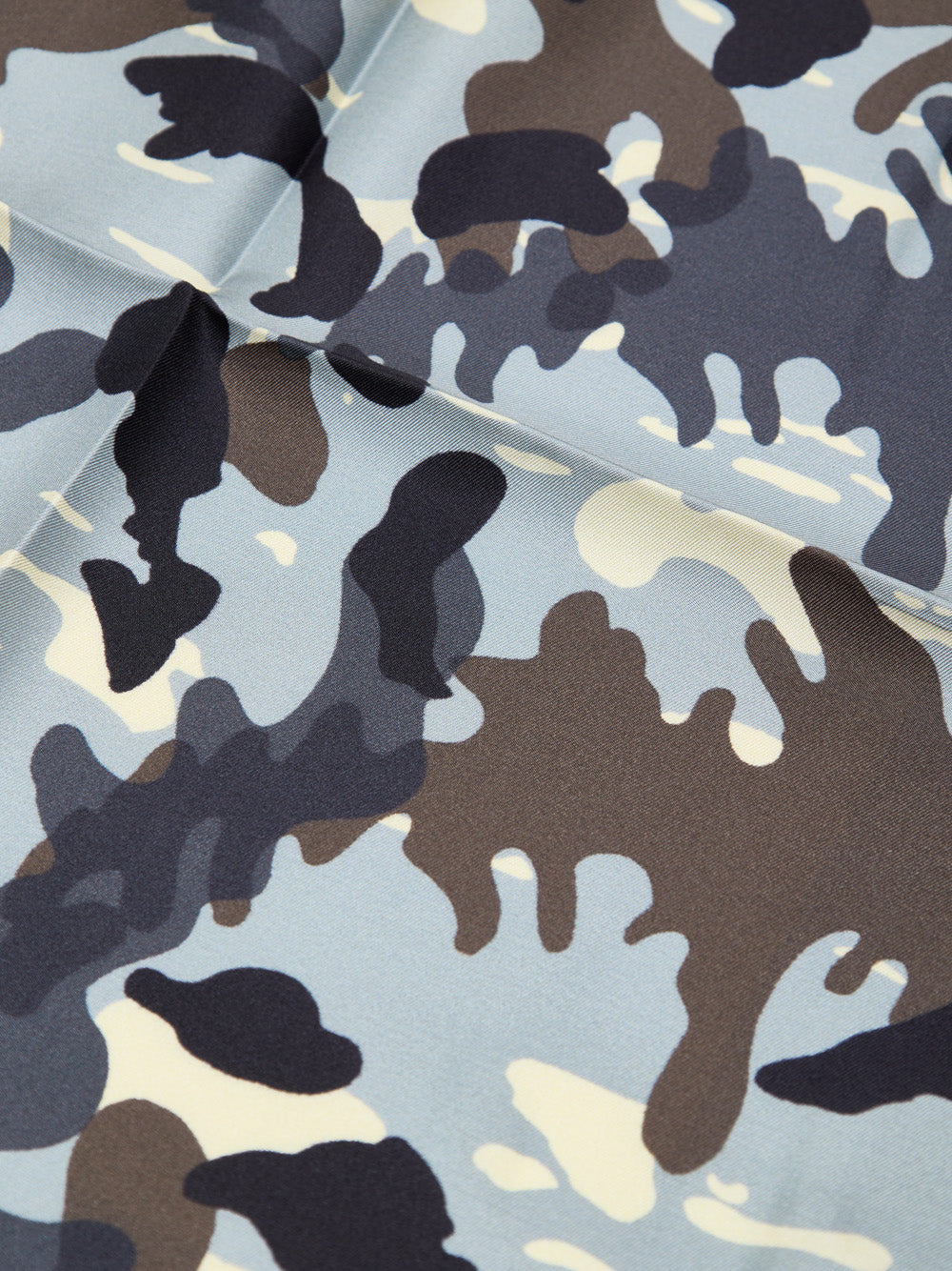Tom Ford Light Gray Camouflage Print Silk Pocket Square