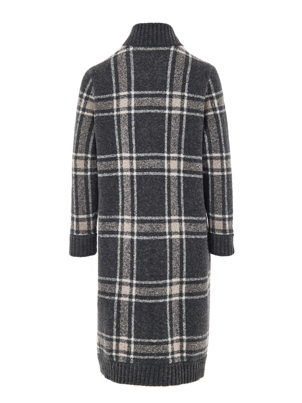 Gran Sasso Jacquard BouclÃ© Coat in Gray with Maxi Zip
