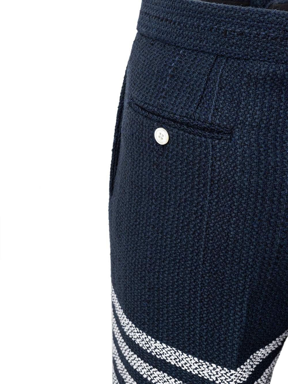 Thom Browne Blue Tweed Trousers