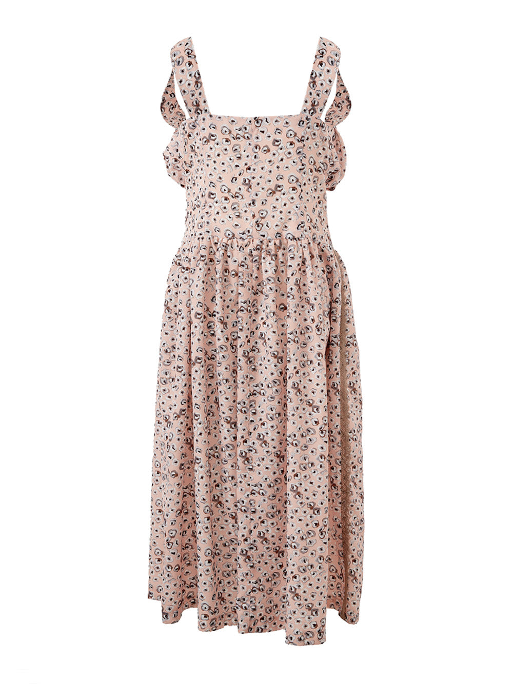 Flower print allover strapless dress