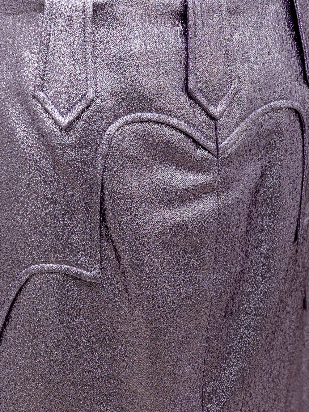 Tom Ford Purple Lurex Eco-Leather Midi Skirt with 'Country' Detail – Siebentaschen