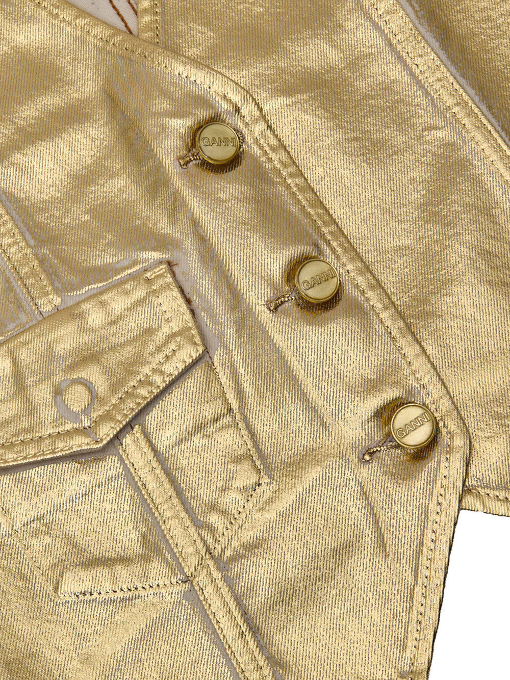 Ganni Gold Coated Gilet