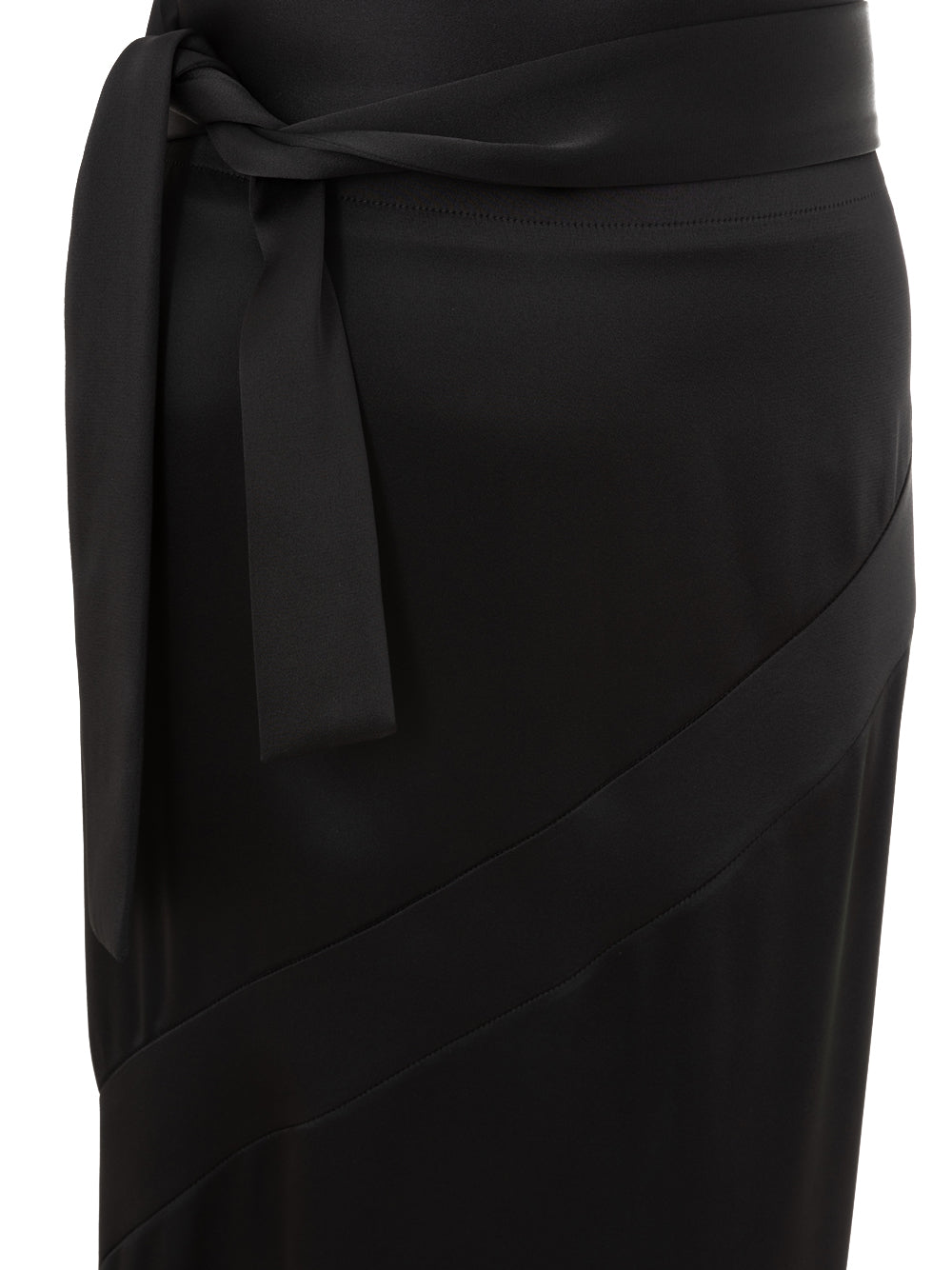 Tom Ford Black Satin Extra-Long Tube Skirt with Back Slit – Siebentaschen