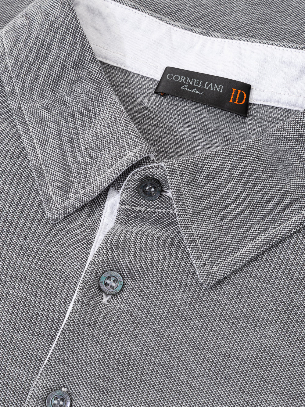 Corneliani Grey Long-Sleeve Polo Shirt