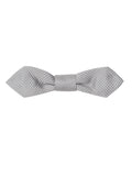 Dolce & Gabbana Silver Silk Embroidery Bow Tie